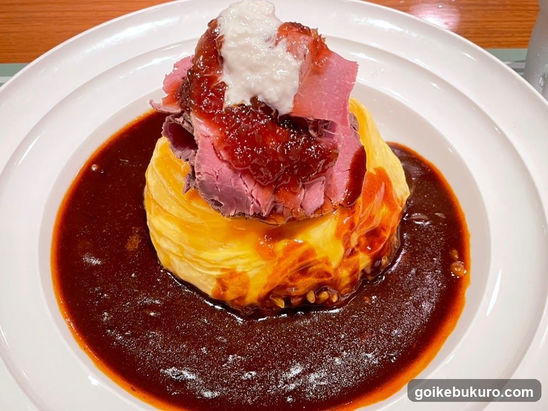 Roast Beef with Omelette and Sauce