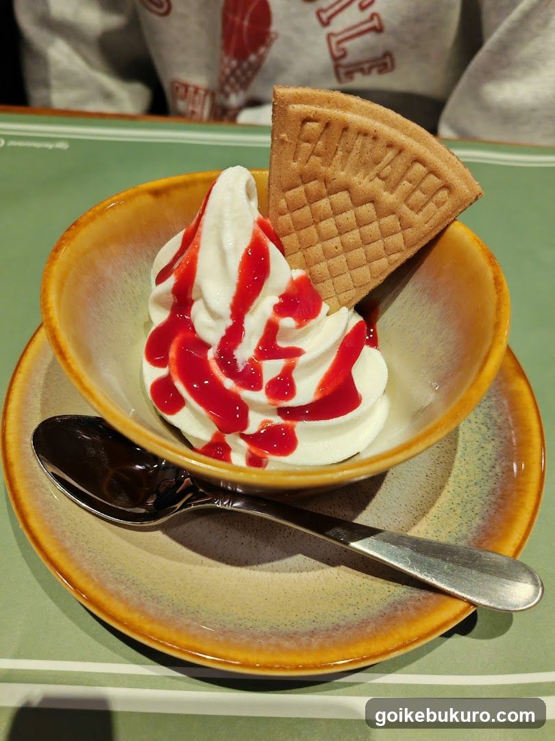 Dessert with Ice Cream and Waffle Cone