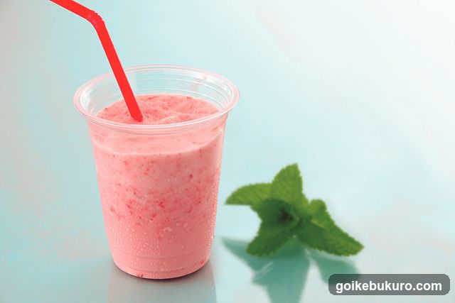 Pink Smoothie with Mint Garnish