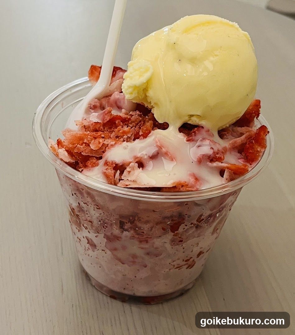 Strawberry and Vanilla Ice Cream Dessert