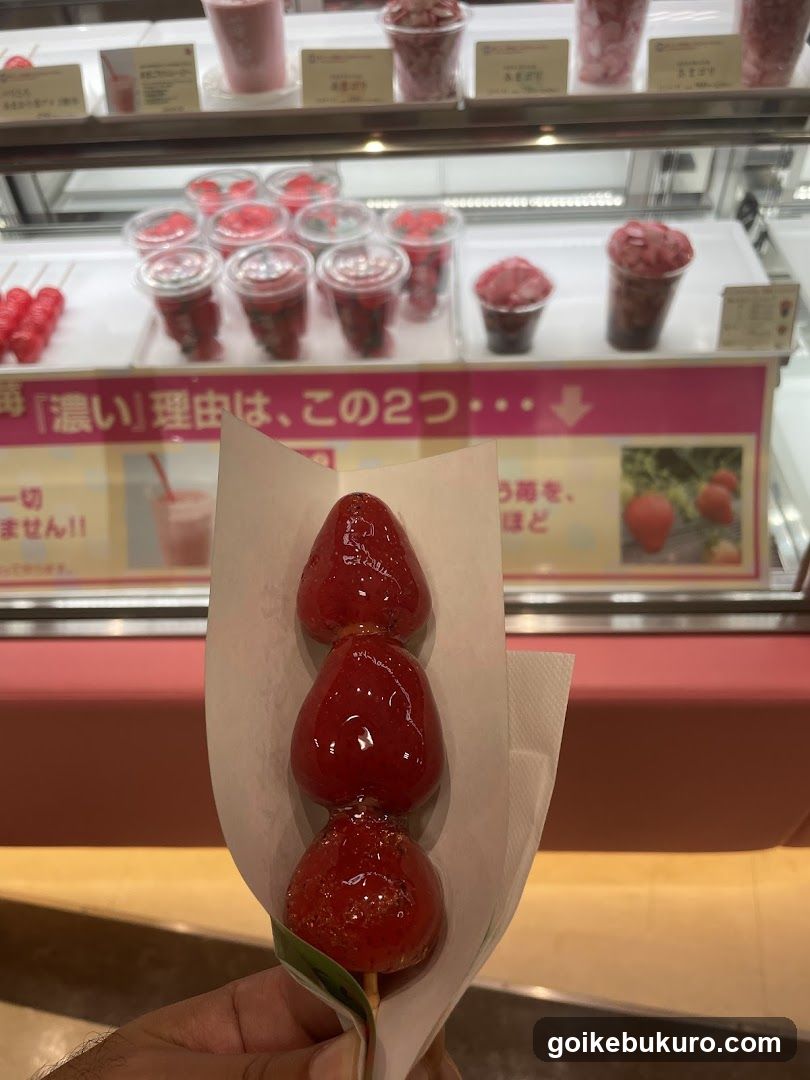 Candied Strawberry Skewer Display