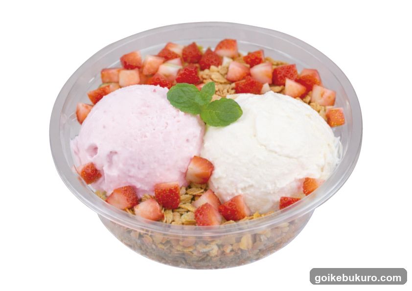 Strawberry and Vanilla Ice Cream Bowl