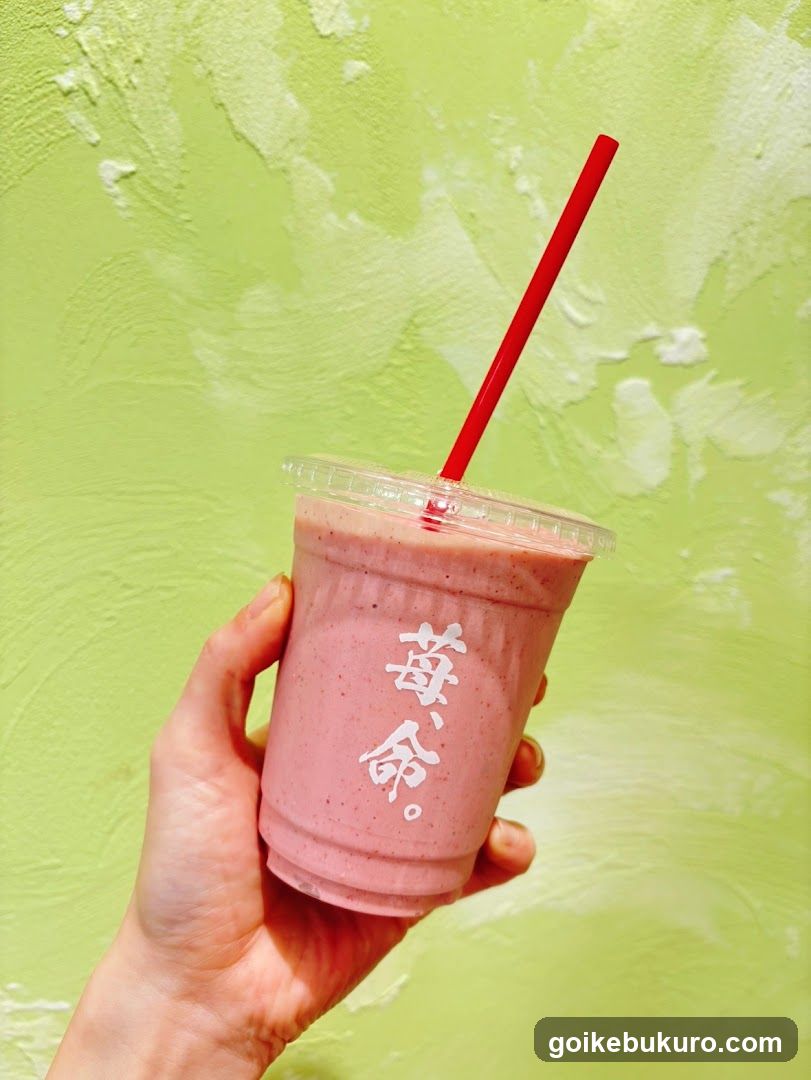 Pink Smoothie with Red Straw
