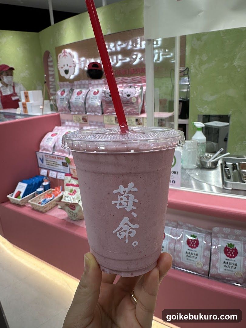 Strawberry Drink at Shop Counter