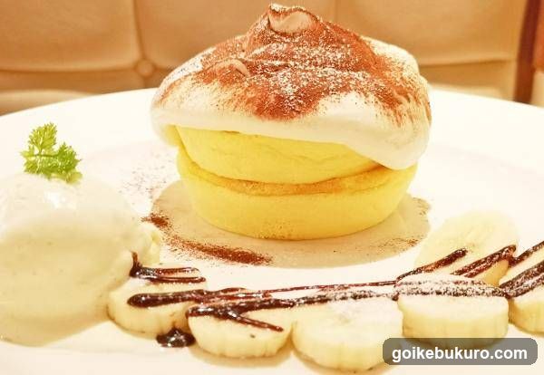 Banana Swiss Cream Pancake with Ice Cream