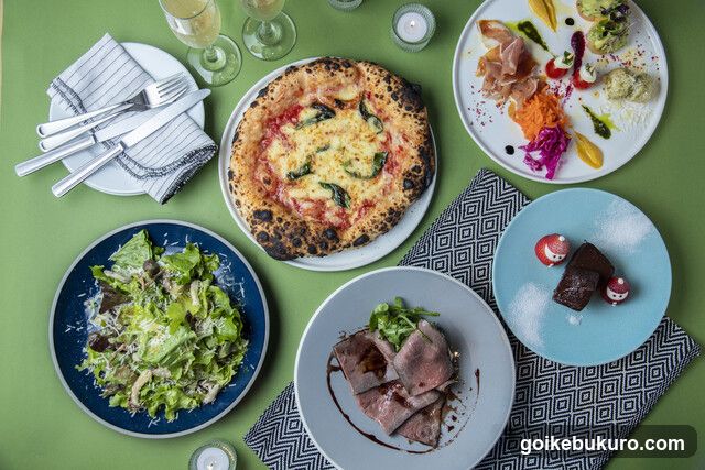 Pizza and Salad Spread
