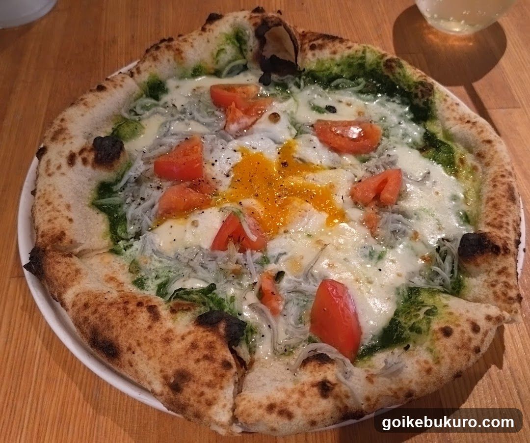 Pizza with Pesto and Egg