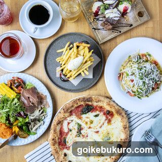 Food Spread on Wooden Table