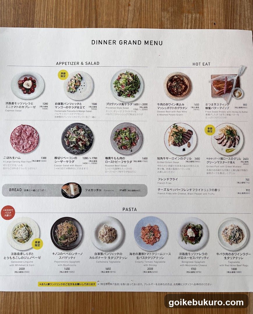 Dinner Grand Menu