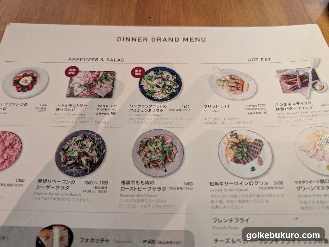Dinner Grand Menu