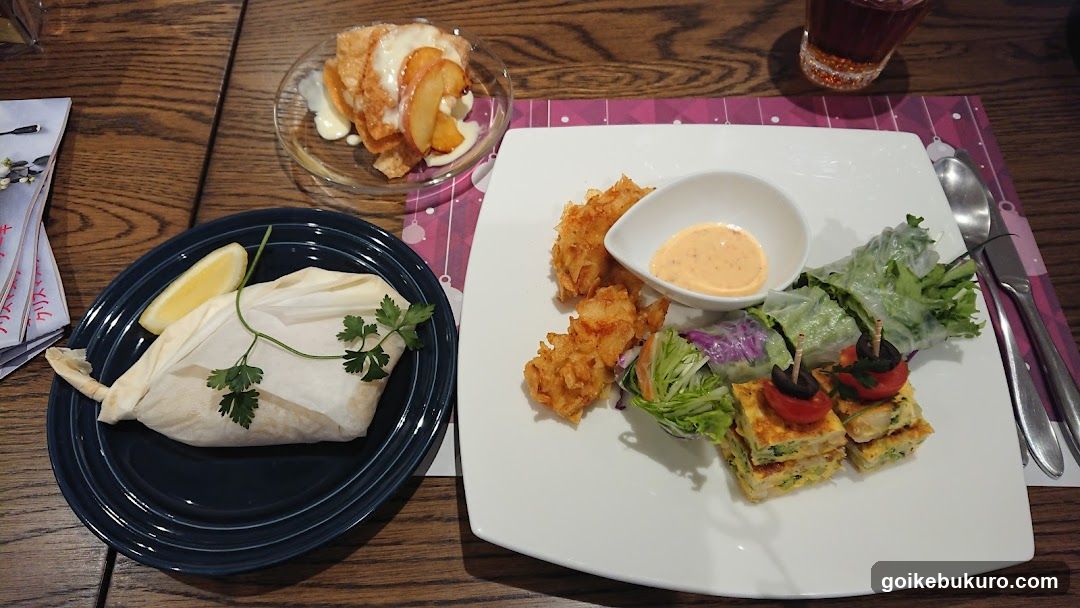 Food Spread on Wooden Table