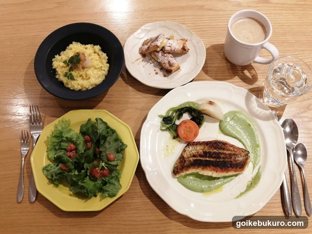 Breakfast or brunch meal spread