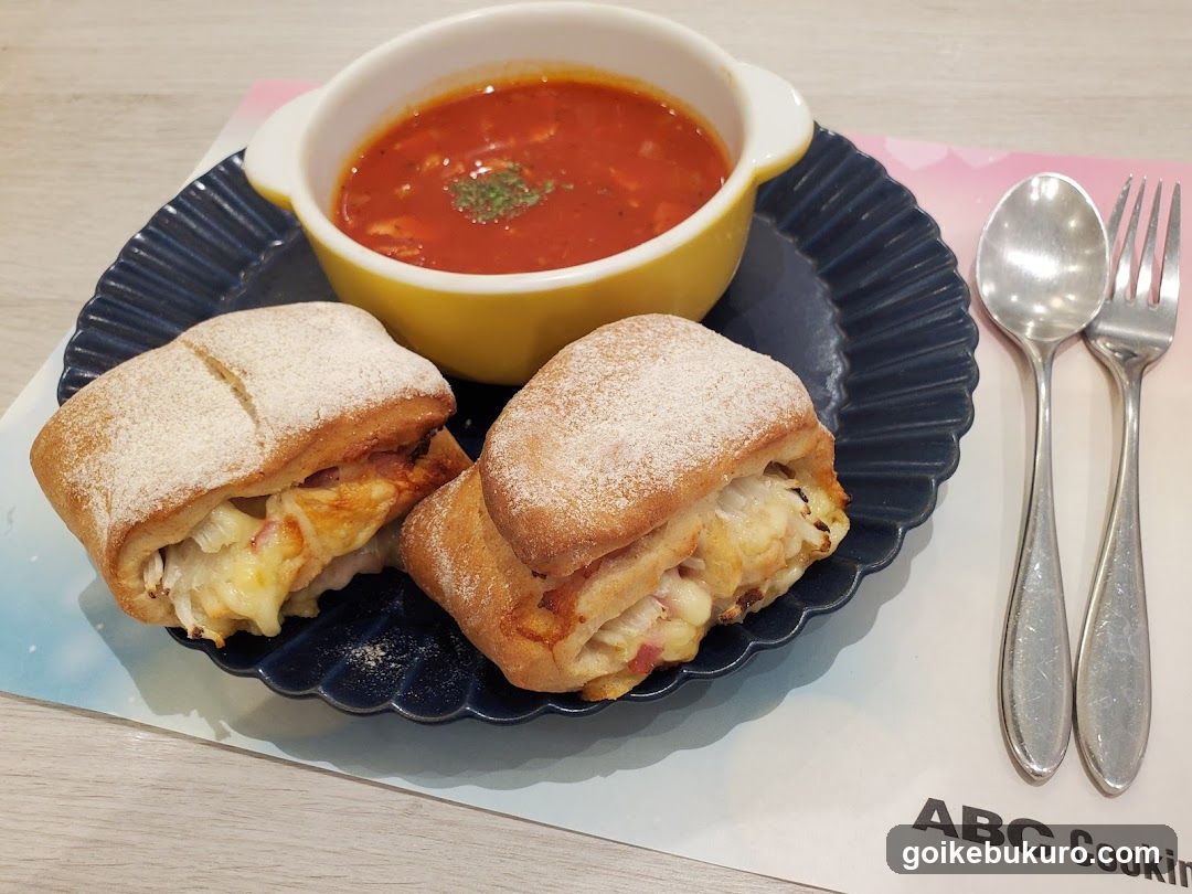 Food Plate with Soup and Sandwiches