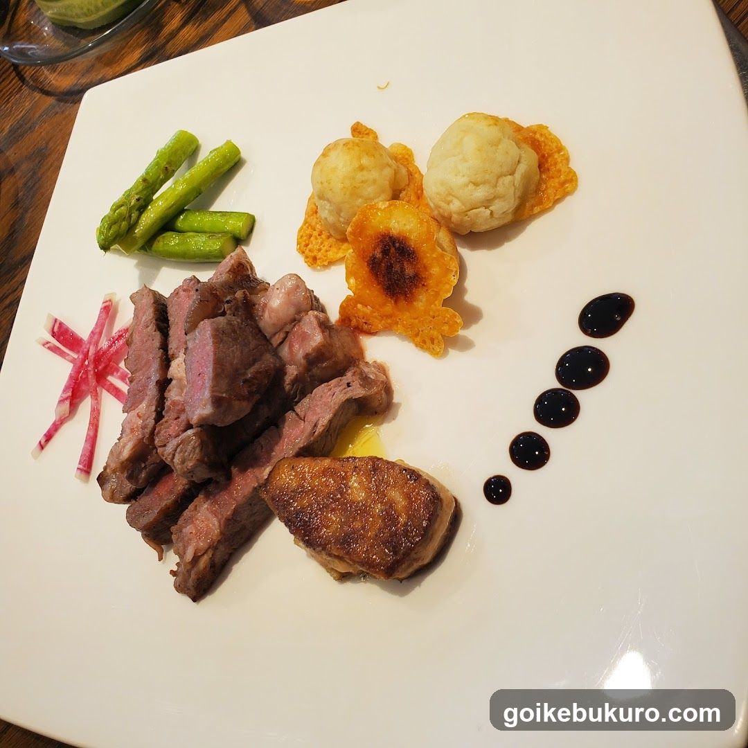 Plated Steak and Asparagus Dish