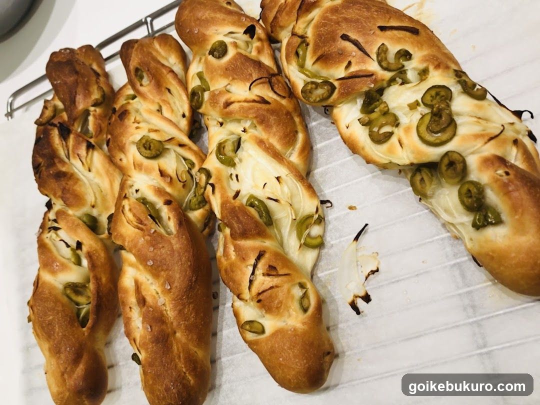 Jalapeño Breadsticks on Cooling Rack