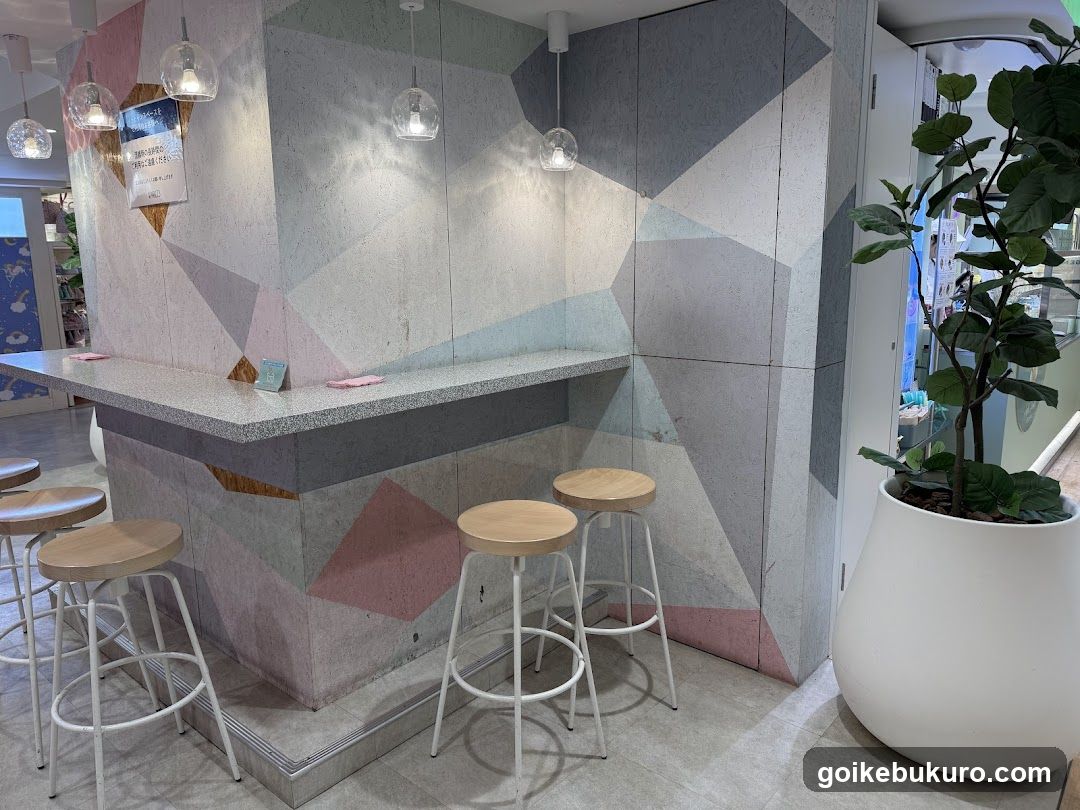Interior Bar Area with Geometric Wall Design