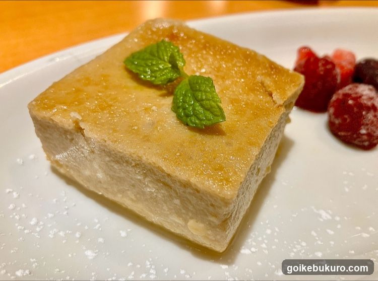 Mint-Garnished Dessert with Powdered Sugar