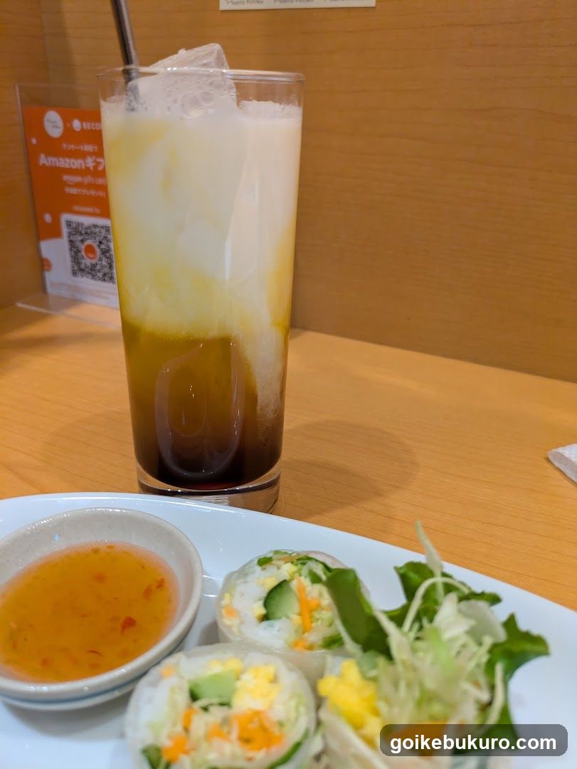 Vietnamese Spring Rolls and Iced Coffee