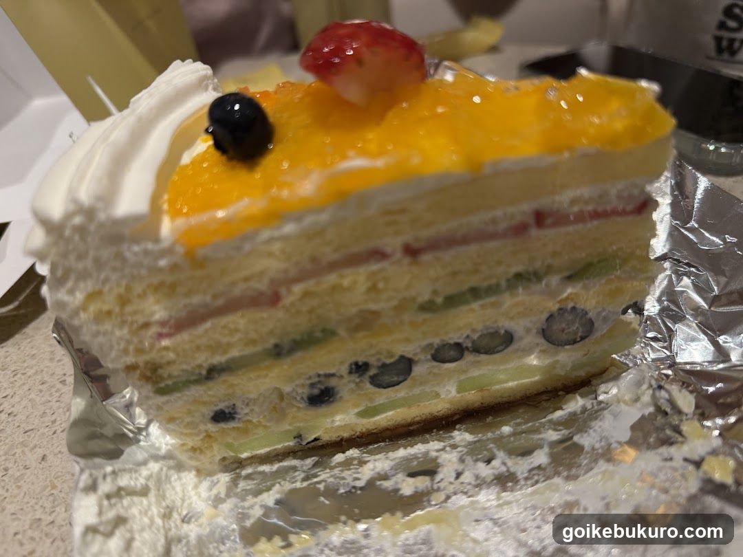 Layered Fruit Cake Slice