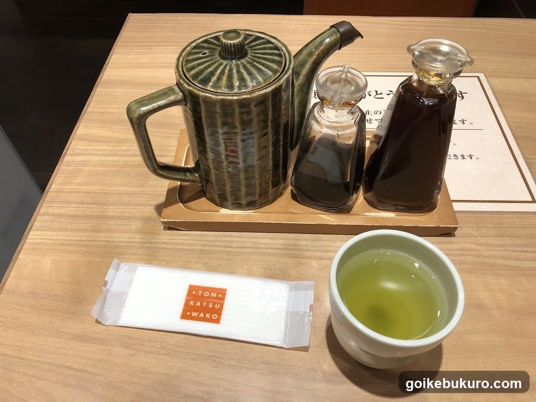 Tea Set with Soy Sauce and Sugar