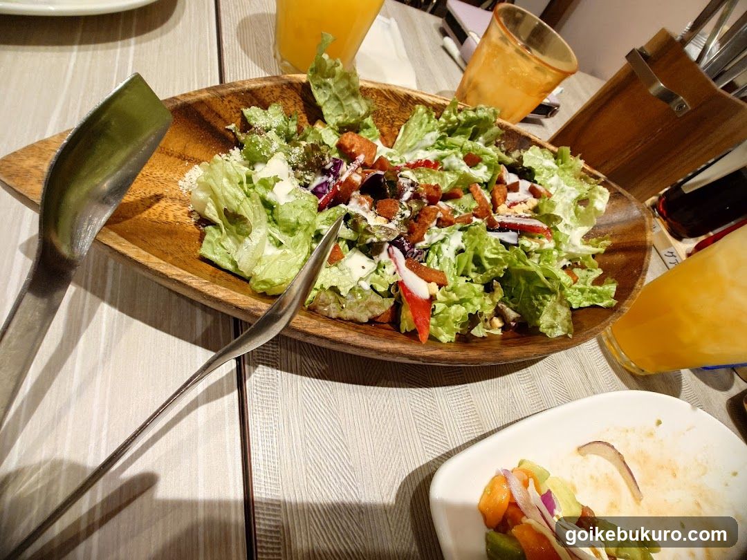 Salad Bowl with Dressing and Side Dish