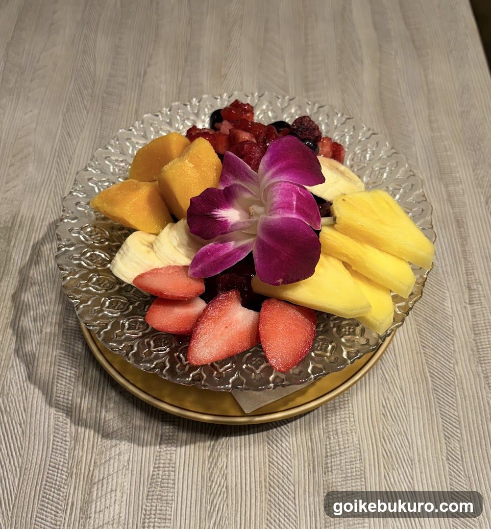 Fruit Platter with Orchid Garnish