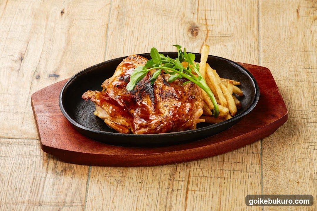 Served Chicken with Fries