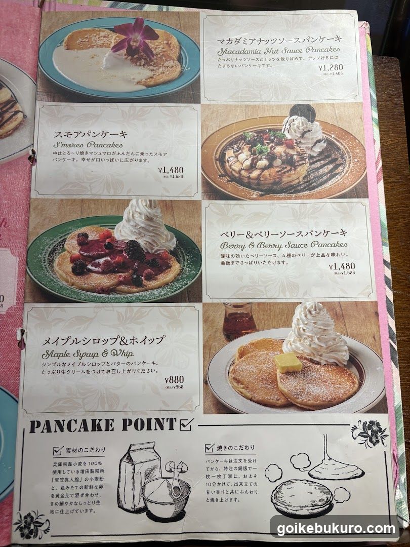 Pancake Menu Page
