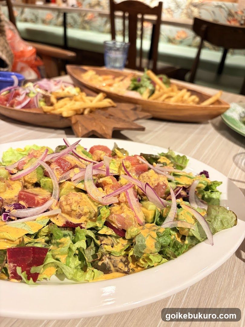 Salad and Fries at Restaurant
