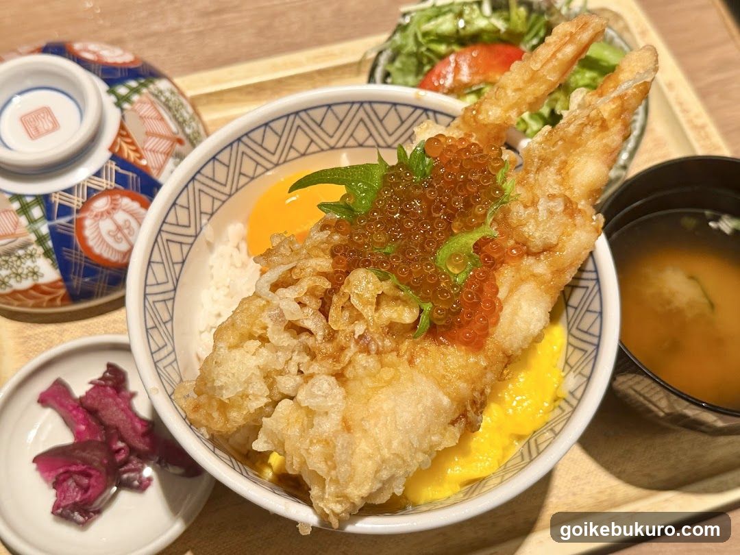 Japanese Tempura Rice Bowl with Caviar