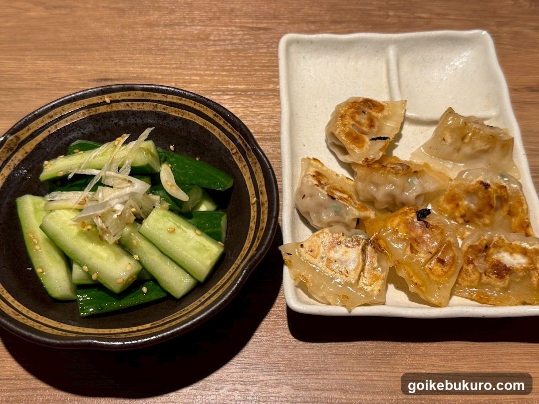 Gyoza and Cucumber Salad