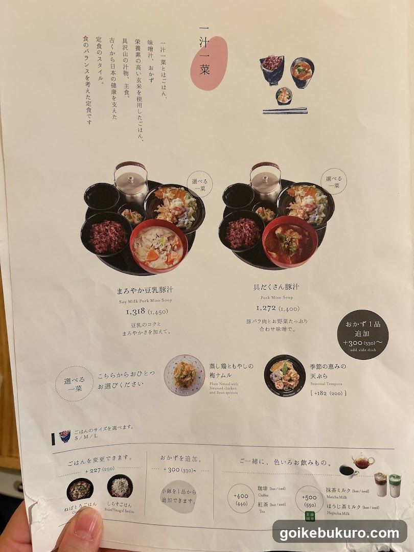Japanese Menu Page