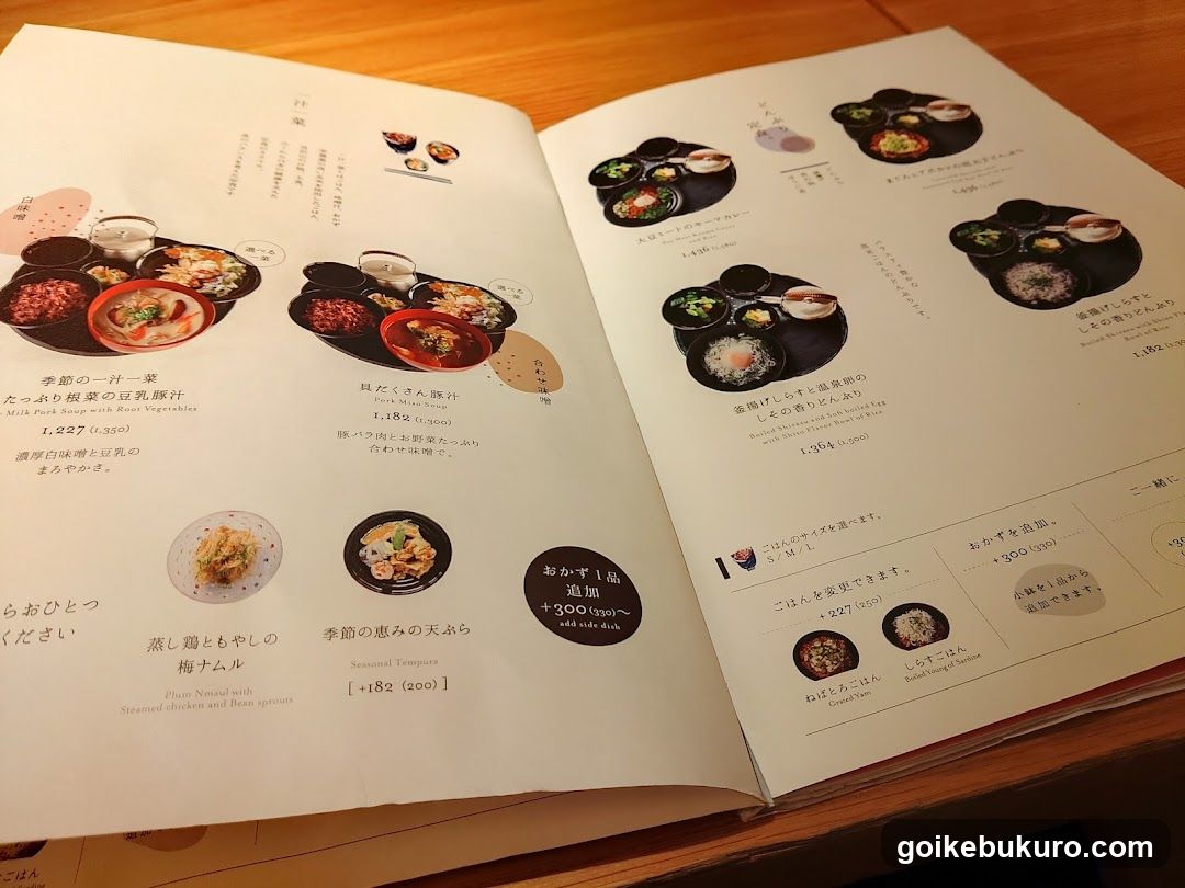 Japanese Restaurant Menu Page