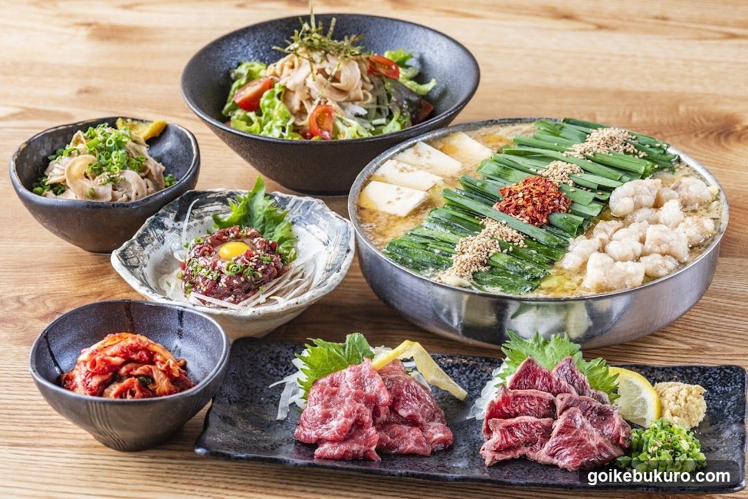 Korean-style meal spread with beef and soup