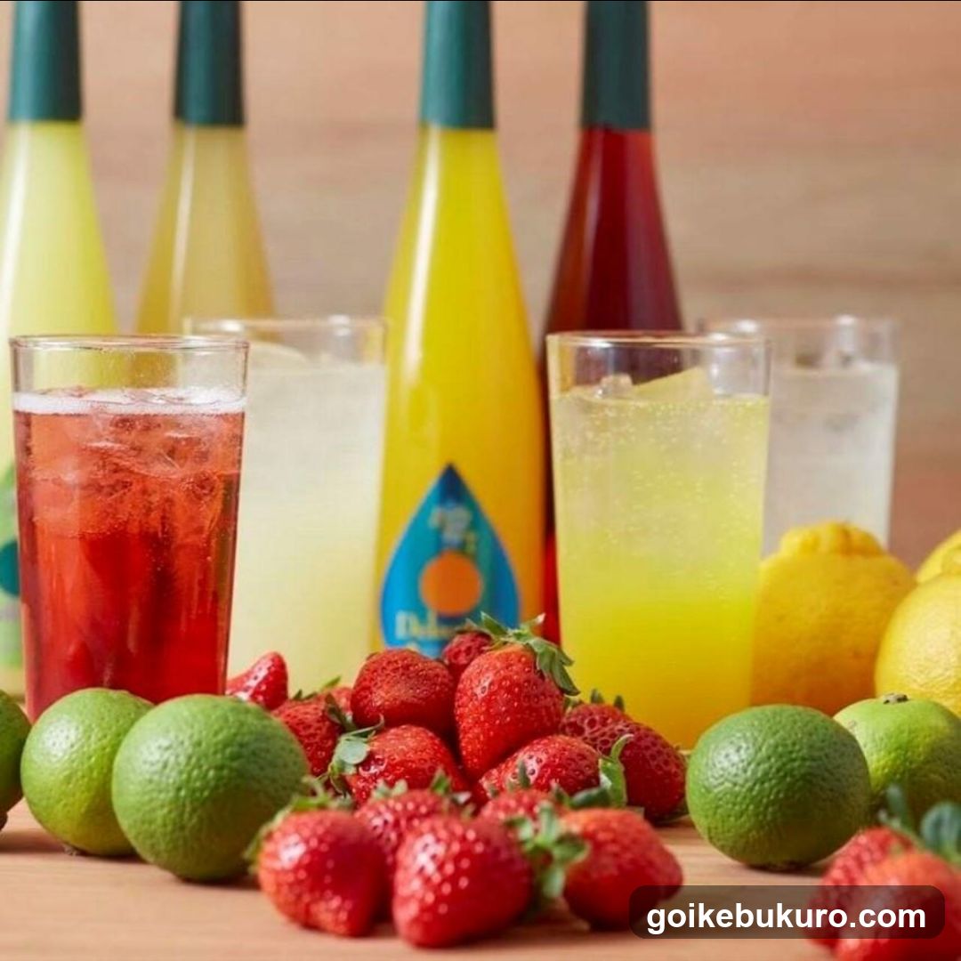Fresh Fruit and Juice Bottles Display