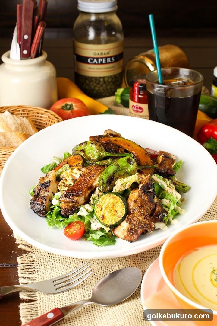 Grilled Chicken Salad with Capers and Zucchini