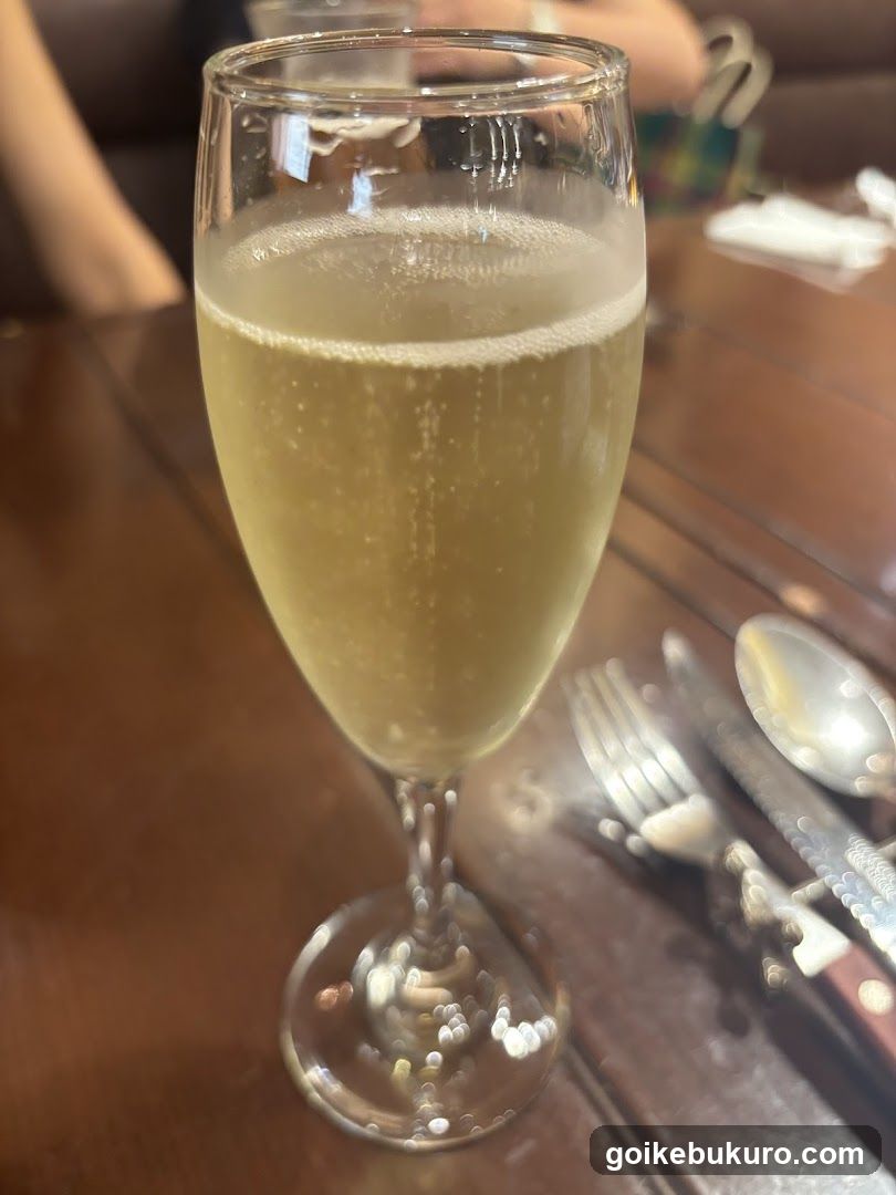 Glass of Sparkling Drink at Restaurant Table