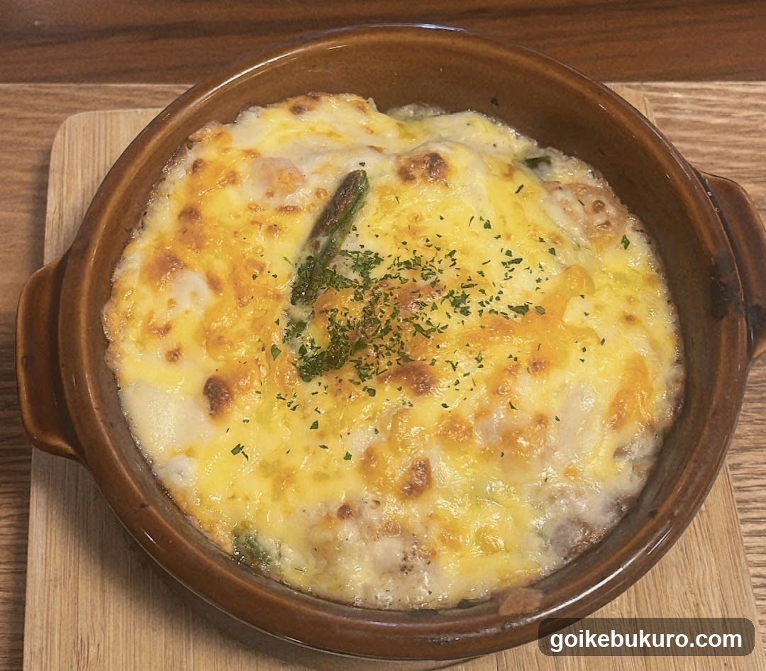 Cheesy Asparagus Bake in Clay Pot