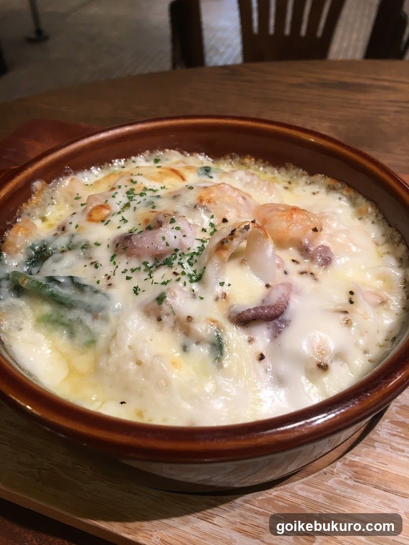 Seafood Casserole with Melted Cheese