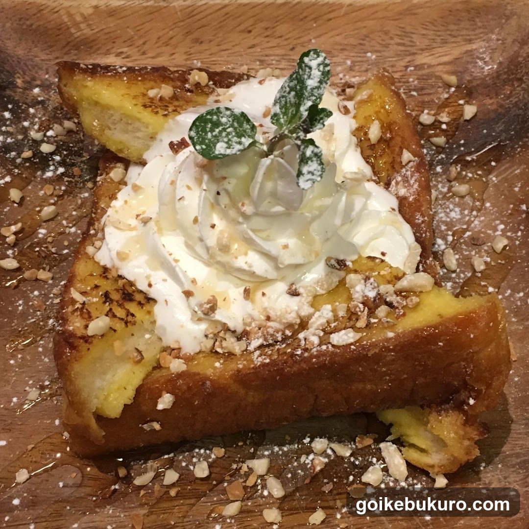 French Toast with Whipped Cream and Nuts