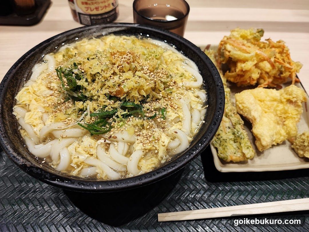 Udon Noodle Bowl with Tempura Side Dish