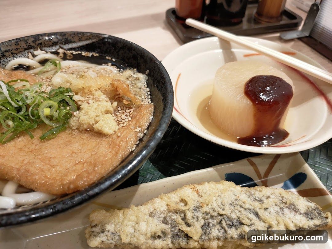 Japanese Noodle Meal with Side Dishes