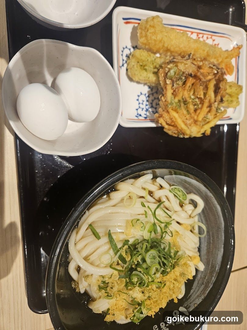 Udon Meal with Tempura and Eggs
