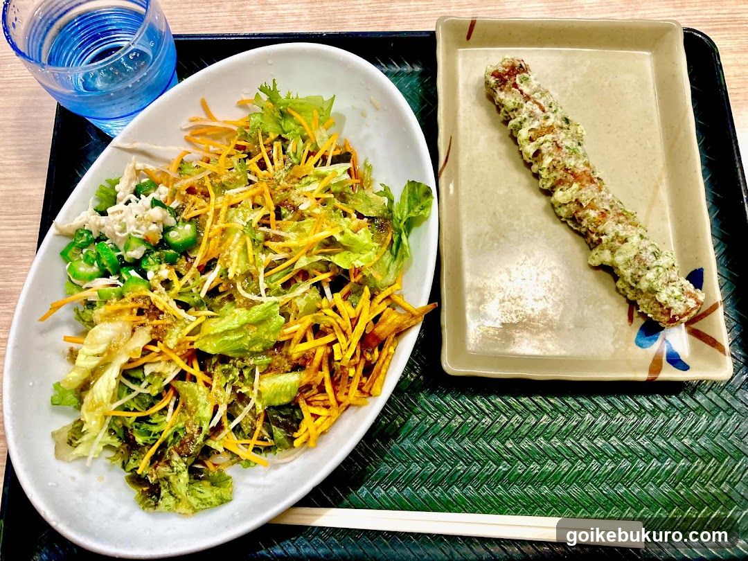 Salad and Katsu Sashimi Meal