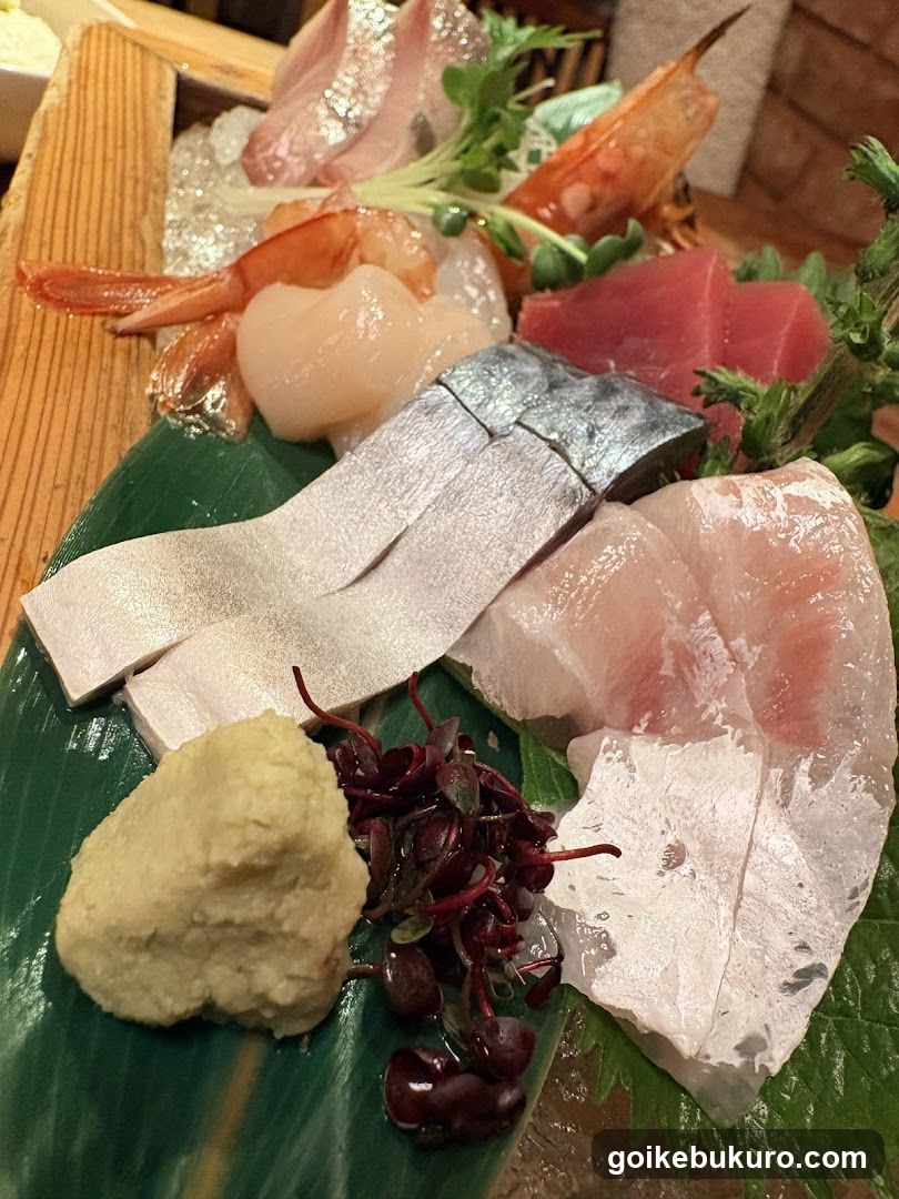 Sashimi Platter with Edamame and Wasabi