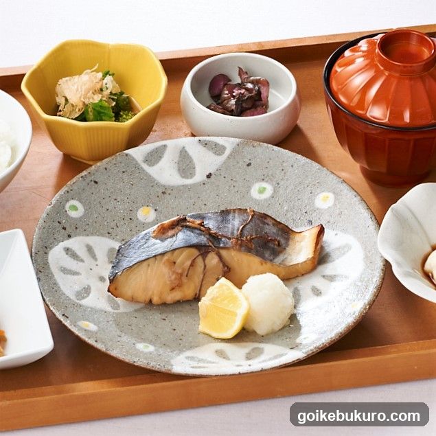 Japanese Meal with Grilled Fish
