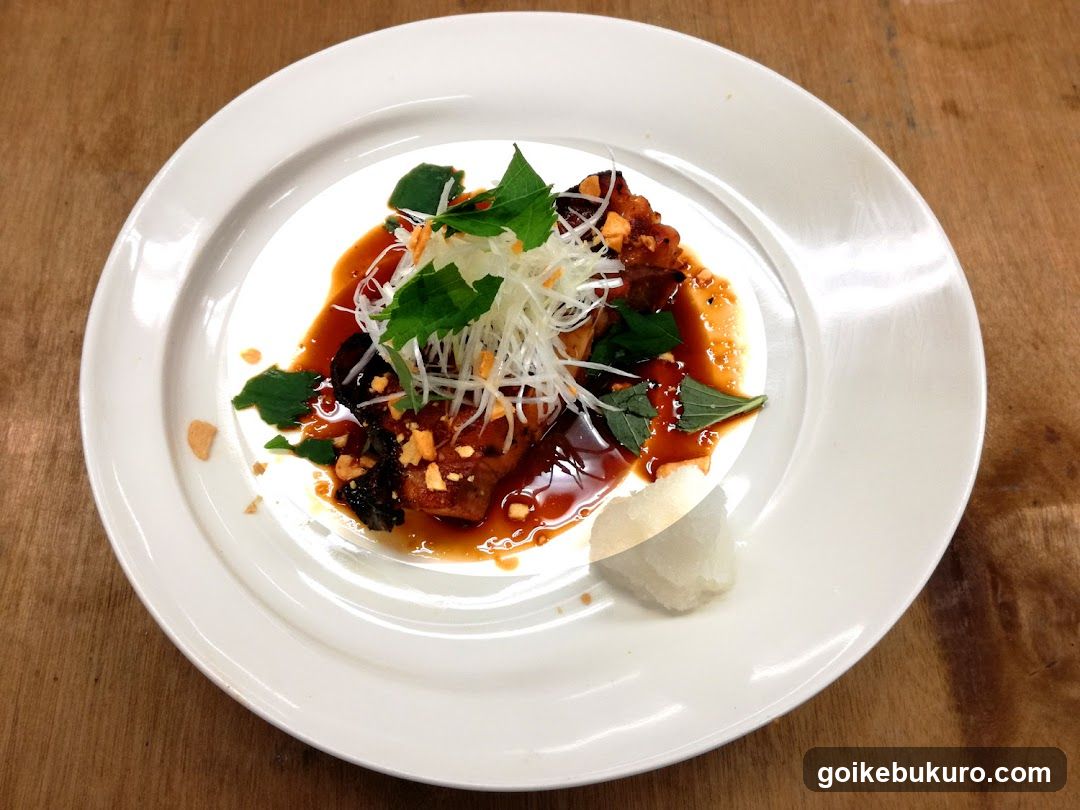 Stir-fried dish with garnish