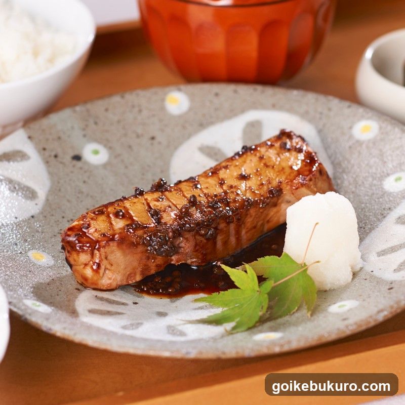 Grilled Salmon with Sauce and Garnish