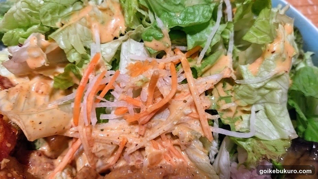 Salad with Dressing and Shredded Vegetables