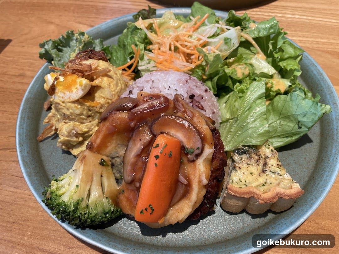 Burger Plate with Salad and Sides